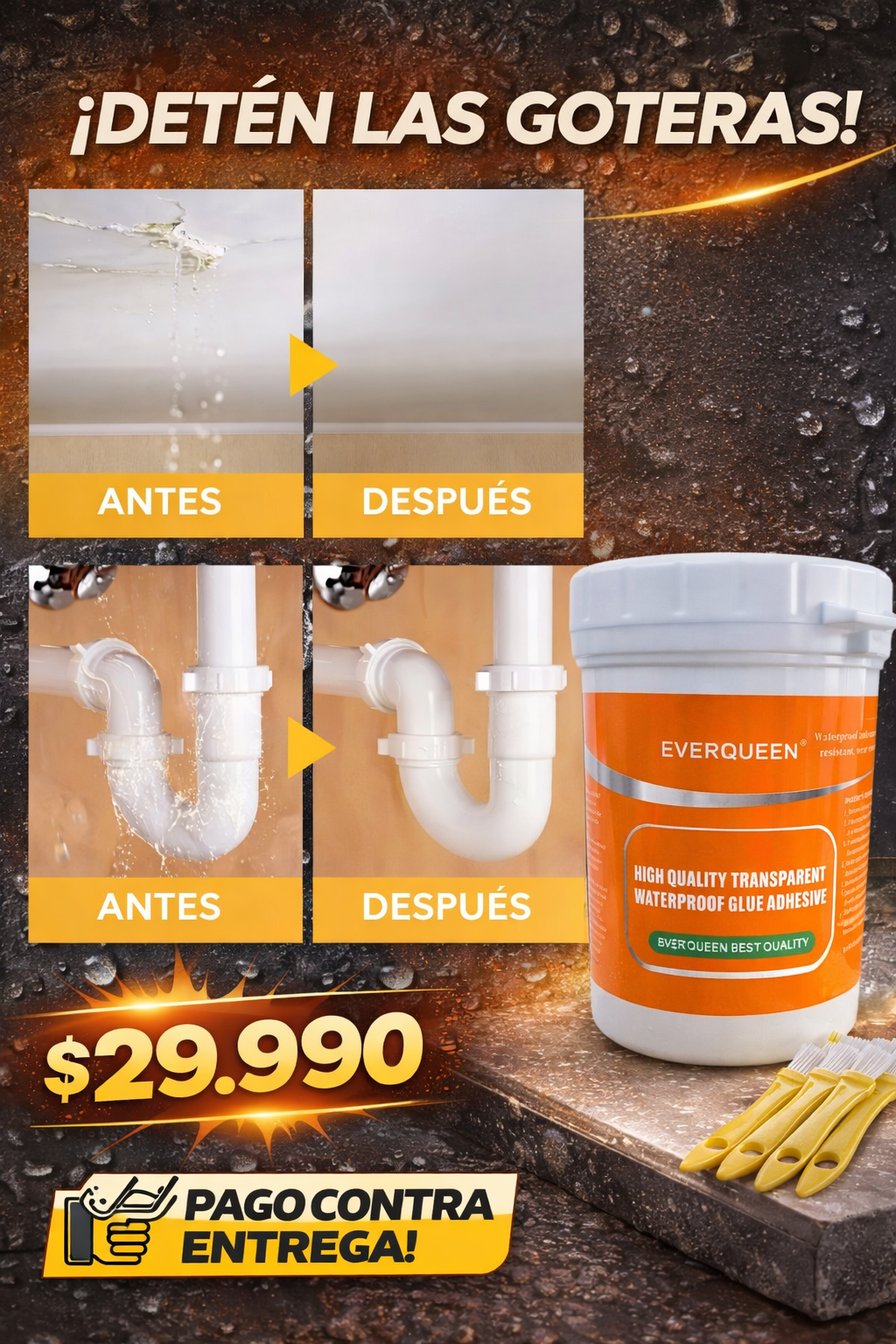 4 Sellador Adhesivo Impermeable 300g Nar